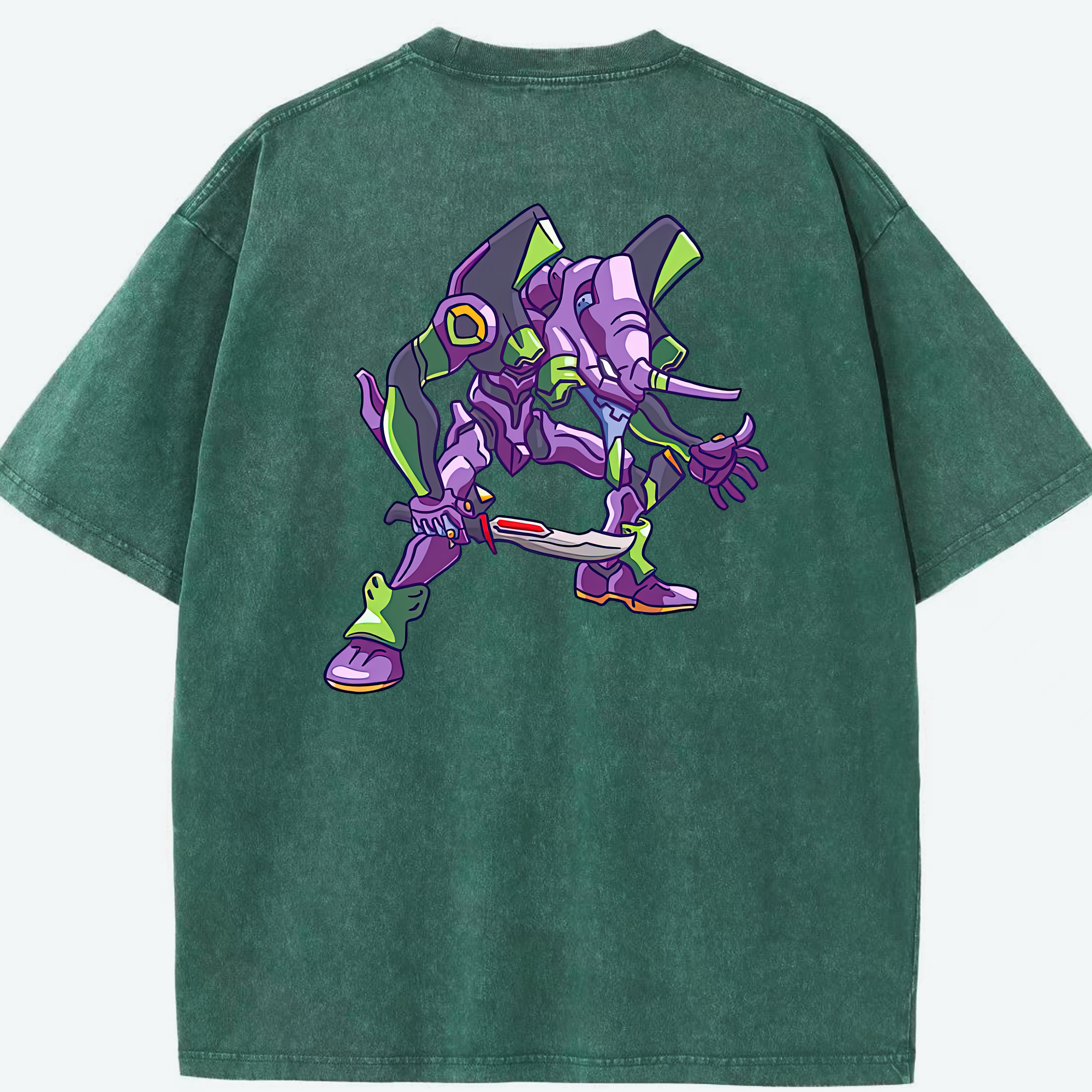 （画像用） EVA 新世紀エヴァンゲリオン 綿100% ヴィンテージ風 半袖Tシャツ（背面プリント）